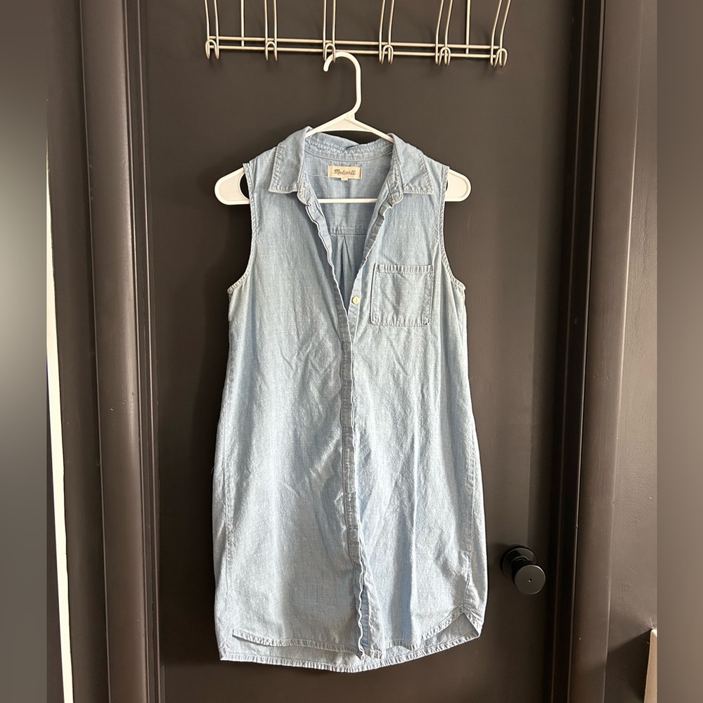 Madewell Chambray Button Up Shirt Dress